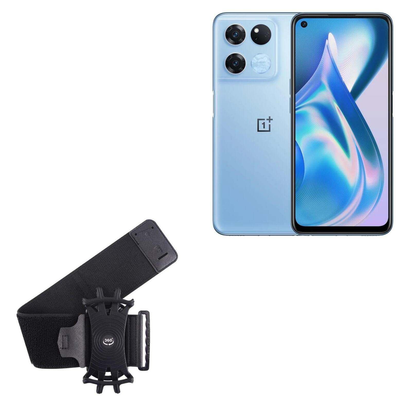 BoxWave Holster Compatible with OnePlus Ace Racing - ActiveStretch Sport Armband, Adjustable Armband for Workout and Running - Jet Black