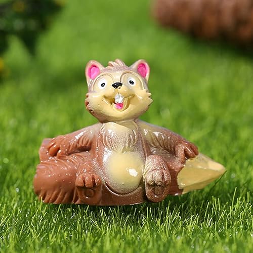 Miniatura 2 de DECHOUS 35 piezas de micro paisajes – manualidades de resina, mini estatuas de animales, pequeñas figuras de ardilla, figuras de animales del bosque