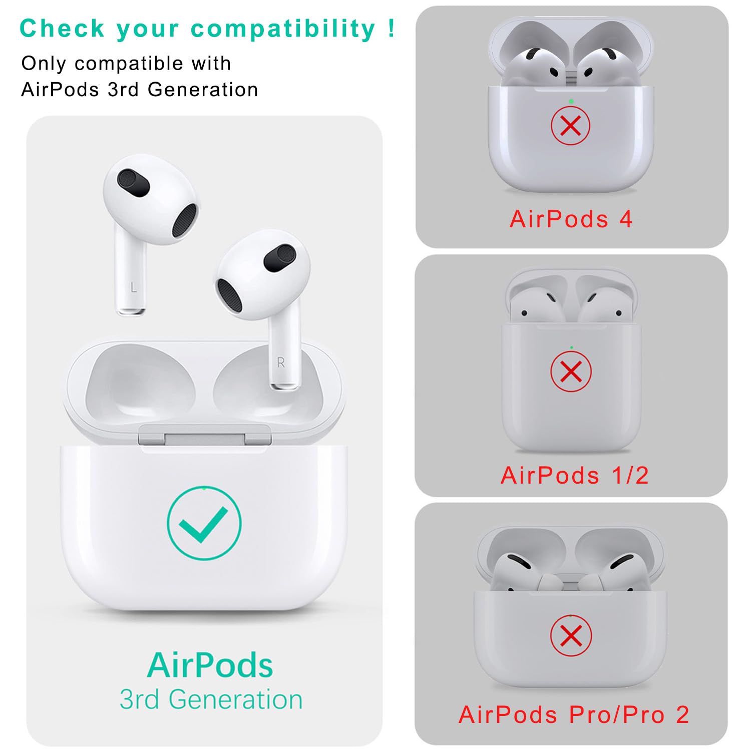 Koujaon Compatible with AirPods 3 Case Cover Soft Silicone Skin Case for AirPods 3rd Generation with Bracelet Keychain for Women (Milk Tea)