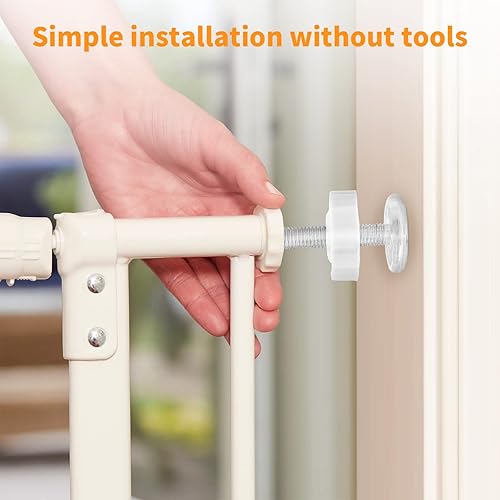 Miniatura 6 de Paquete de 4 varillas de husillo roscado para puerta de bebé M10 (0.394 pulgadas), kit de piezas de repuesto para puertas de seguridad de bebés y