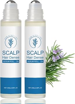 2pcs Rosemary Oil for Hair Growth Roll On Nourishing Hair GrowthSerum & Scalp Serum,Natural Rosemary Hair Oil,Hair Growth for All Hair Type,Anti-Hair Loss Serum for Men & Women,Easy to Apply Roller