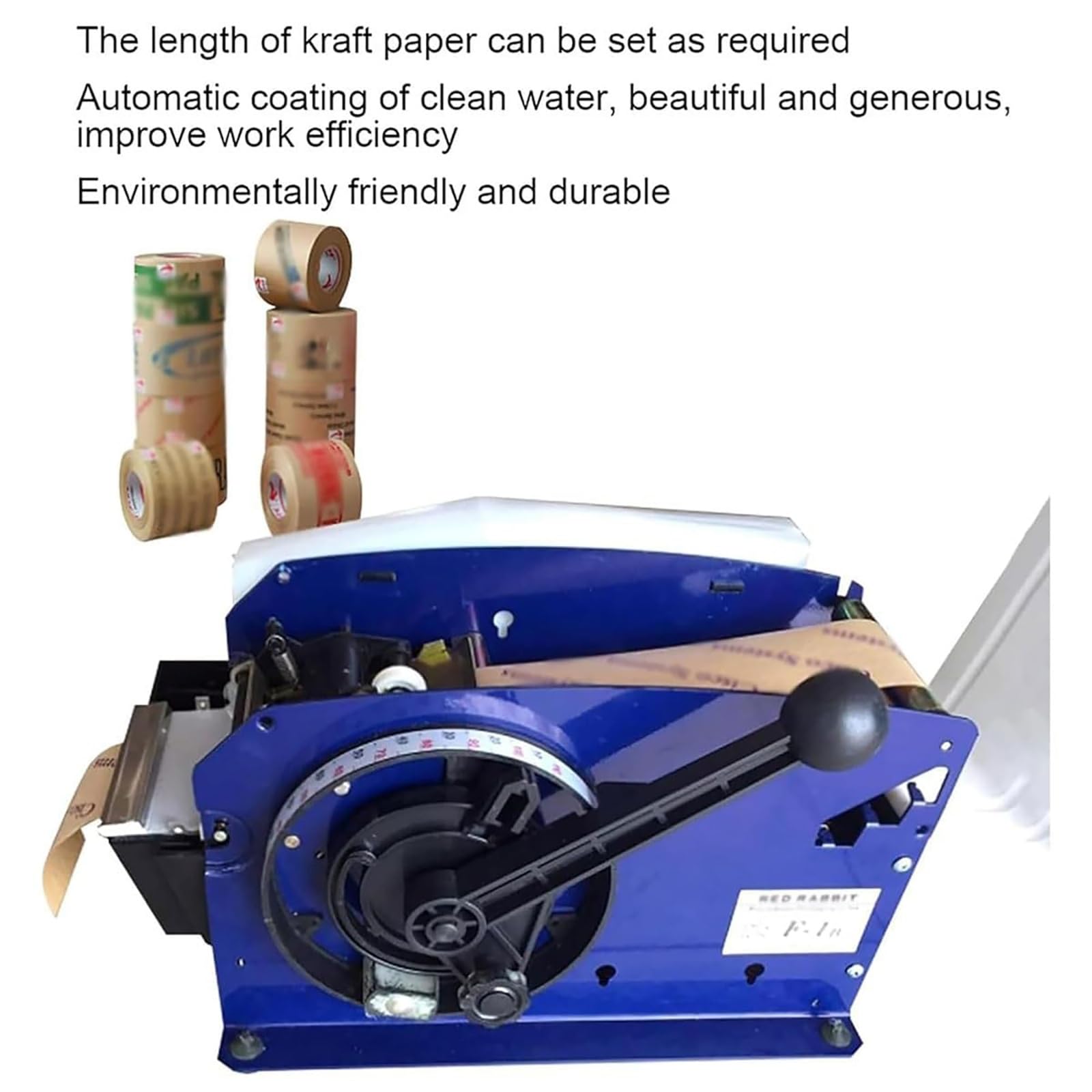 Distributore di nastro semiautomatico ad acqua con lunghezza di taglio regolabile, ideale per imballaggio e spedizione