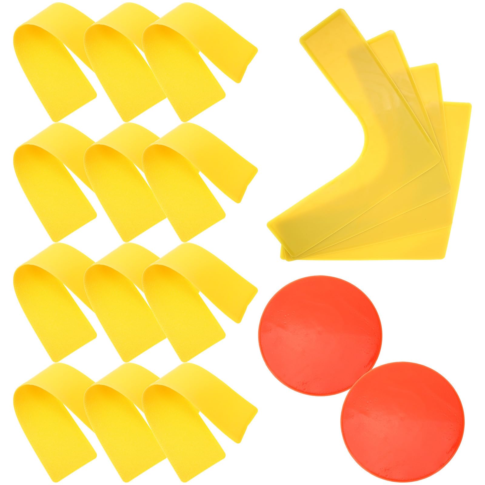 KALLORY Kit Marcatore da Campo per Allenamento Calcio e Tennis in PVC Giallo Morbido Senza Bava Forma Rotonda per Campi Sportivi e Esercizi