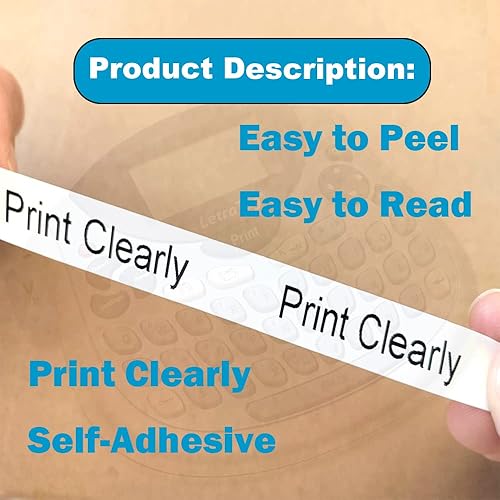 Miniatura 3 de Paquete de 5 cintas adhesivas compatibles con Dymo Letratag 91201 91331 S0721660, plástico blanco de 0.472 in x 13.1 ft 12 pulgadas x 13 pies,