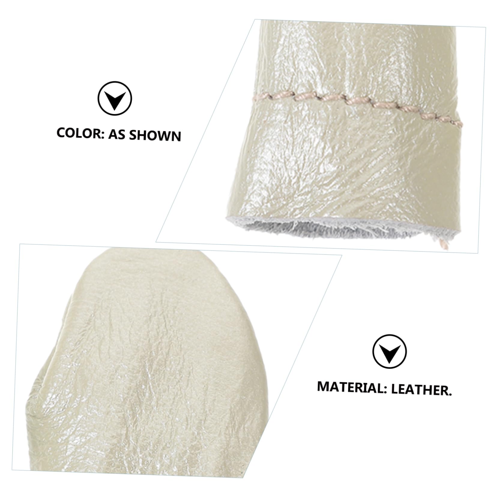 DOITOOL Protectores de Dedos 6 de Cuero Beige Ajustables para Proteger Puntas Dedos Color Aleatorio para Costura y Bordado en Manualidades