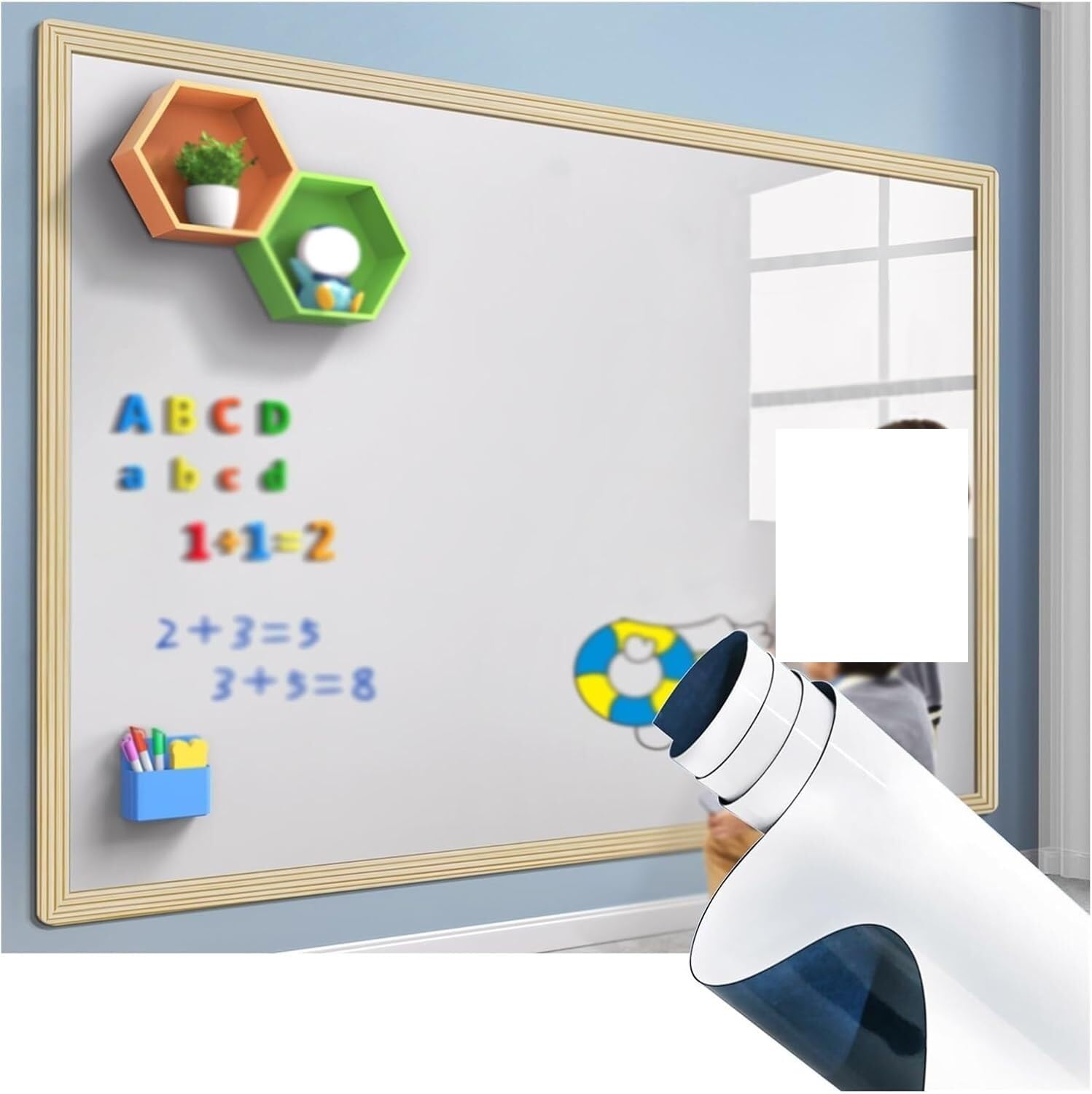 Magnetic Whiteboard Paper Peel and Stick White Multiple Sizes(White b,35.4x47.2IN(90x120CM))