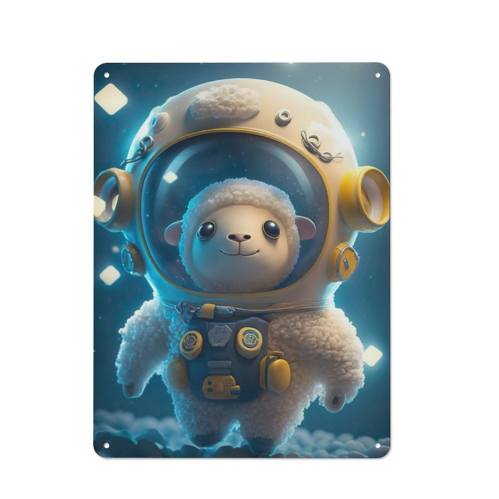 Junmoney Astronaut Space Sheep Metal Sign 40X30cm With For Home Bar Wall, Vintage Decor, Wall Decoration For Home Bars And Entertaining Spaces