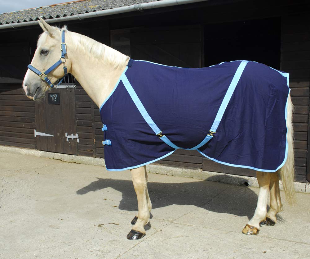 Rhinegold Summer Sheet - 4/6 - Navy Blue Bound Baby Blue