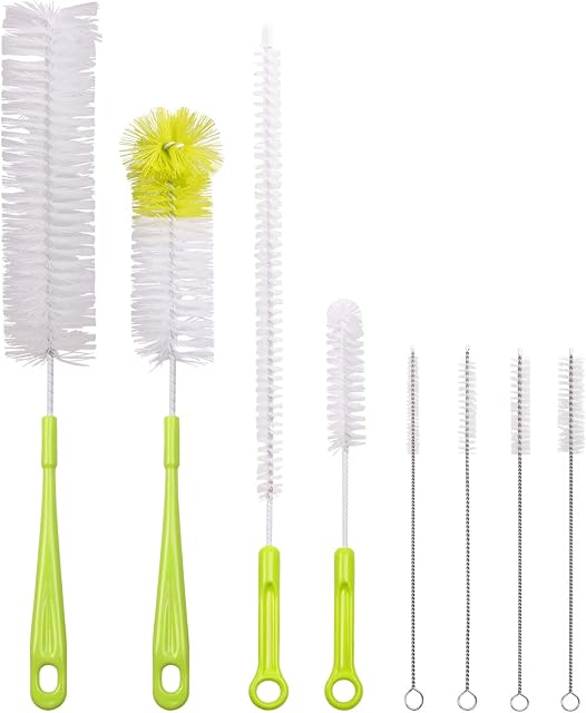 Vicloon Bottle Brushes, 8Pcs Multipurpose Bottle Cleaning Brushes Non-Scratch Water Bottle Cleaner Set for Baby Bottle Tube Pipe Flask Straws Brush