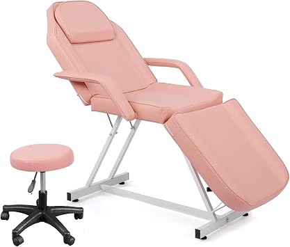 LEADZM Folding Massage Table Cosmetic Lounger Pink