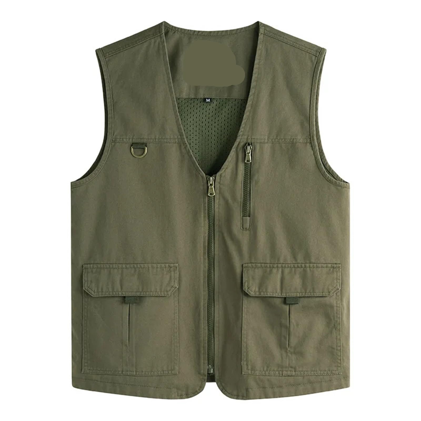 Gilet da pesca Gilet Da Uomo In Puro Cotone Stile Campeggio All'aperto