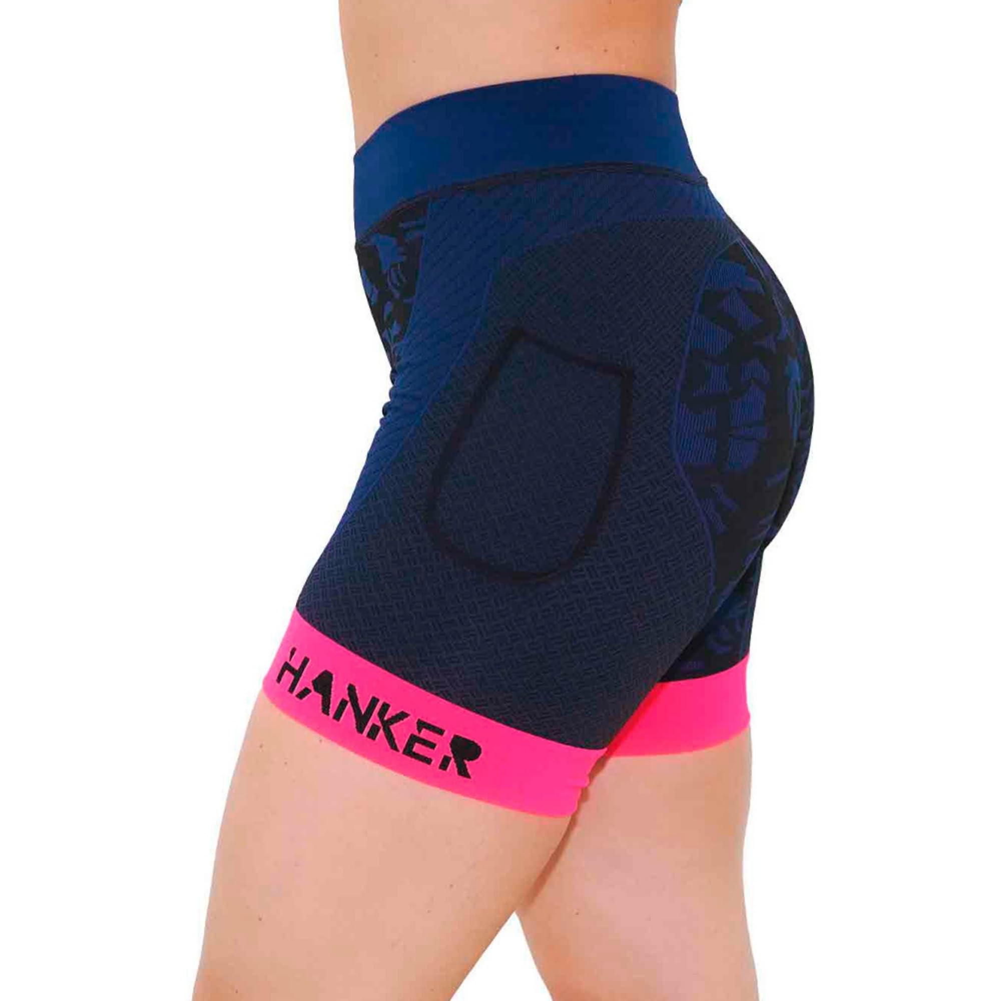HANKER Short de compression pour femme en tissu sans couture, thermorégulateur, taille tubulaire, idéal pour la course, le trail, le fitness