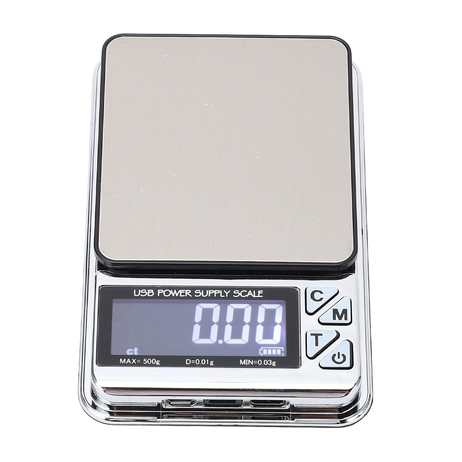 Báscula Digital Alta Precisión 500g x 0.01g Escala Miligramos para Joyería Cocina Portátil con Función Tare PCS Acero Inoxidable