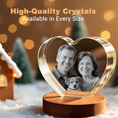Miniatura 6 de Foto de cristal 3D, regalos personalizados para el día de la madre para mujeres, hombres, esposa, marido, mamá, padre, regalos personalizados con