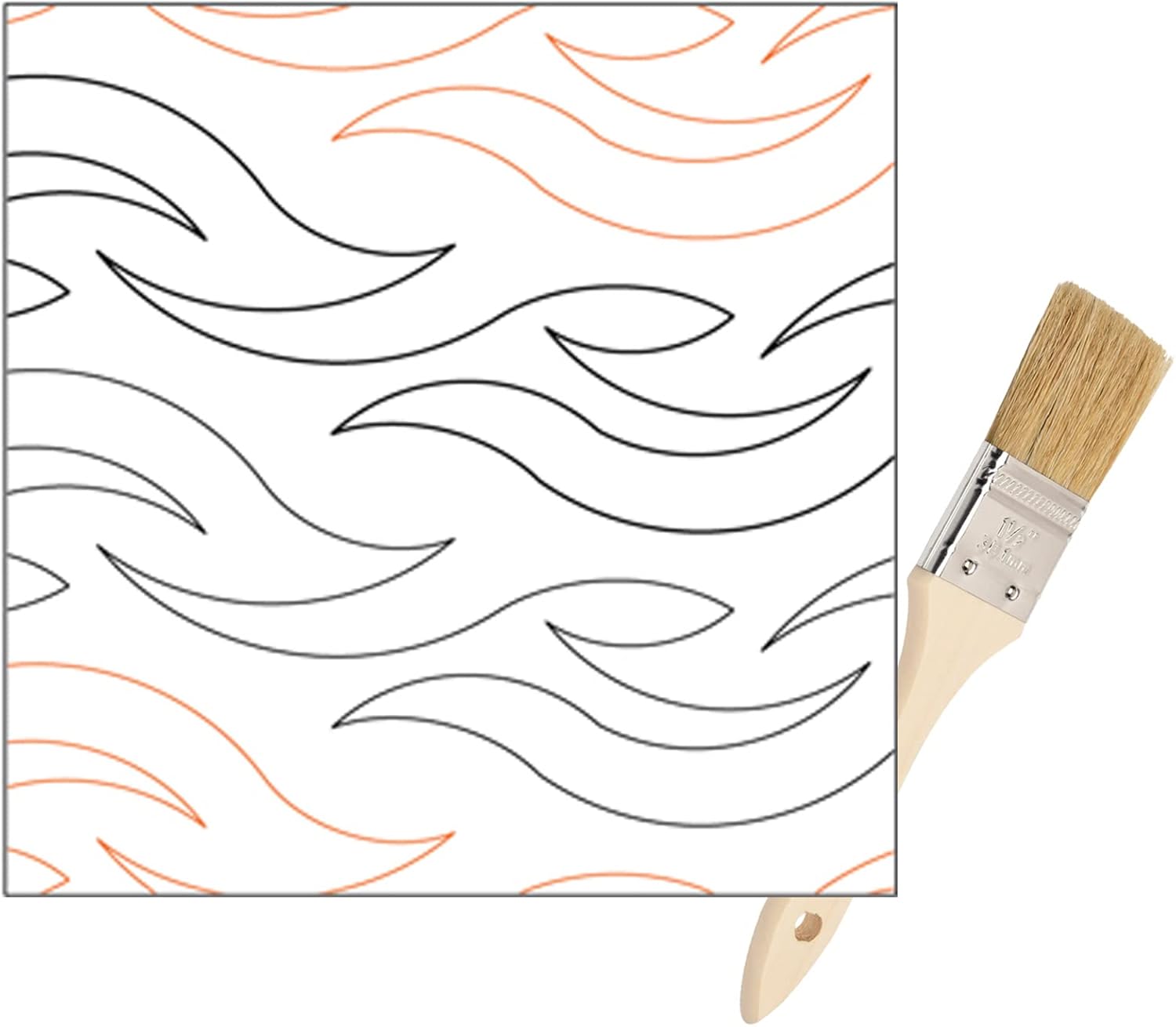 Quilting Pantographs Pattern Paper Roll - for Longarm Quilting Machines | Easy Water Waves Design Quilt Pantograph | Set includes Long Arm Quilters Sewing Machine Rails and Tracks Cleaning Brush