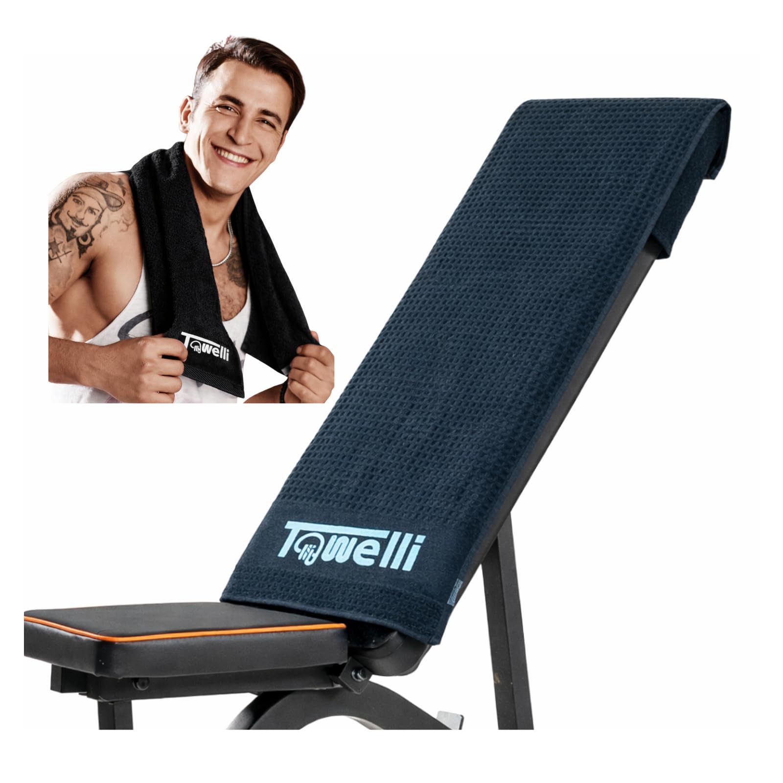 JWL Premium Turkish Cotton Gym Towel | Quick Dry Sports Towel for Gym, Running, Swimming, Yoga & Travel | Soft Absorbent Lightweight Workout Towel (Black, 30x90cm ~ 12x35 inches, Pack 3)