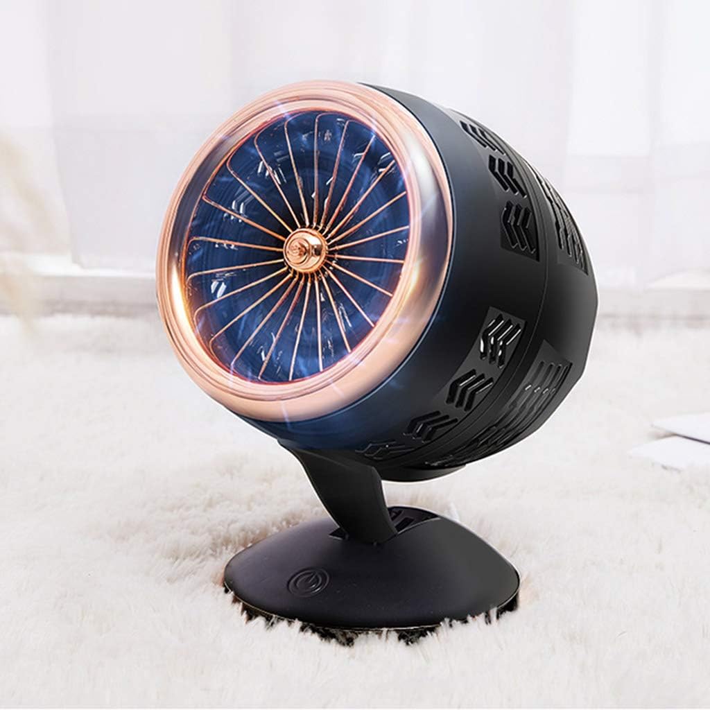 Desk Tiny Fan, Double-blade for Table Tiny Round Fan Quiet Adjustable Tilt 5-20 ° Rotating USB Rechargeable Household