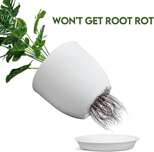 Miniatura 2 de Macetas de 8 pulgadas, juego de 2, macetas con múltiples agujeros de drenaje de malla, macetas para plantas y flores de jardín de interiores y