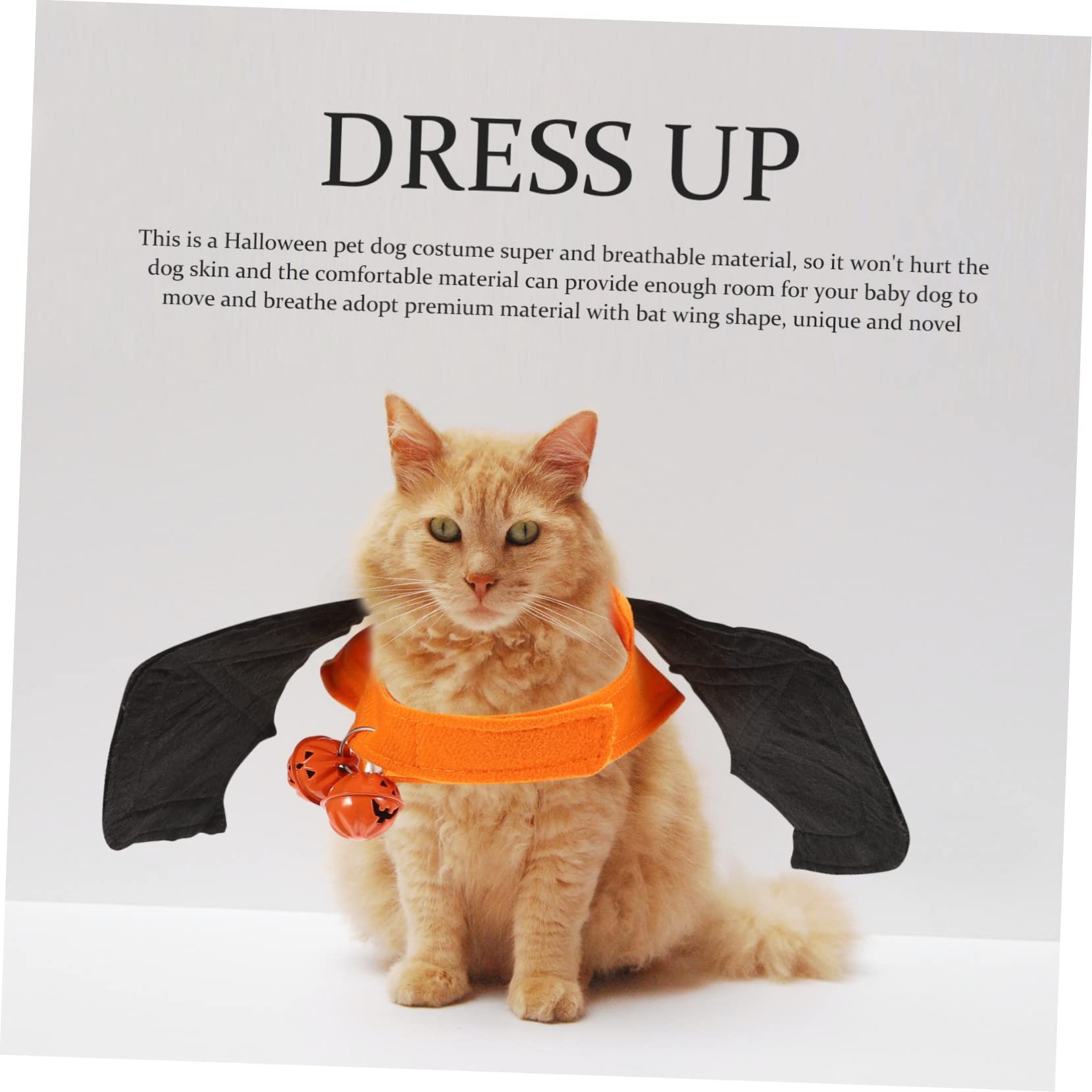 INOOMP 3piezas Disfraz De Murciélago para Mascotas Traje De Halloween para Perros y Gatos Ropa De Cosplay Alas Plegables para Fiestas y Celebraciones