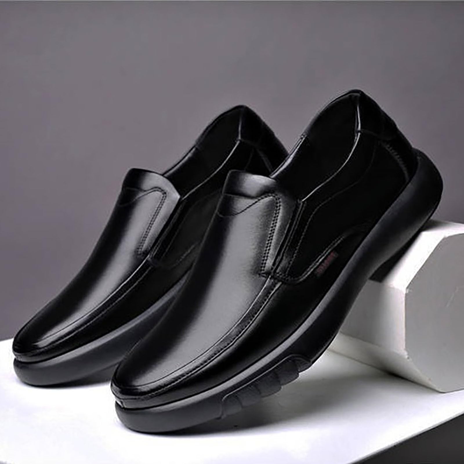 Zapatos de cuero para hombre, retro, zapatos de negocios, cómodos, zapatos de traje, zapatos casuales, ligeros, zapatos de trabajo con suela de placa, zapatos de boda, mocasines clásicos y elegantes