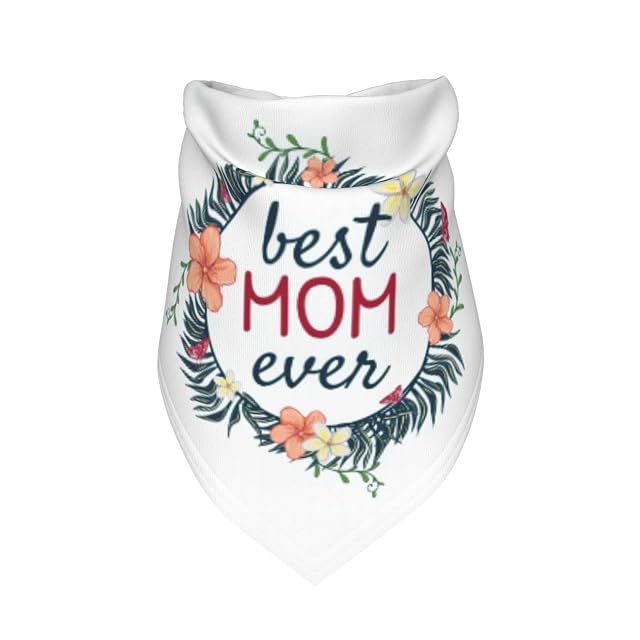 Foto 3 de 8 de Best Mom Ever Día de la Madre Primavera Perro Bandanas Boy Bulk Cachorro Pañuelo Ajustable Suave Triángulo…