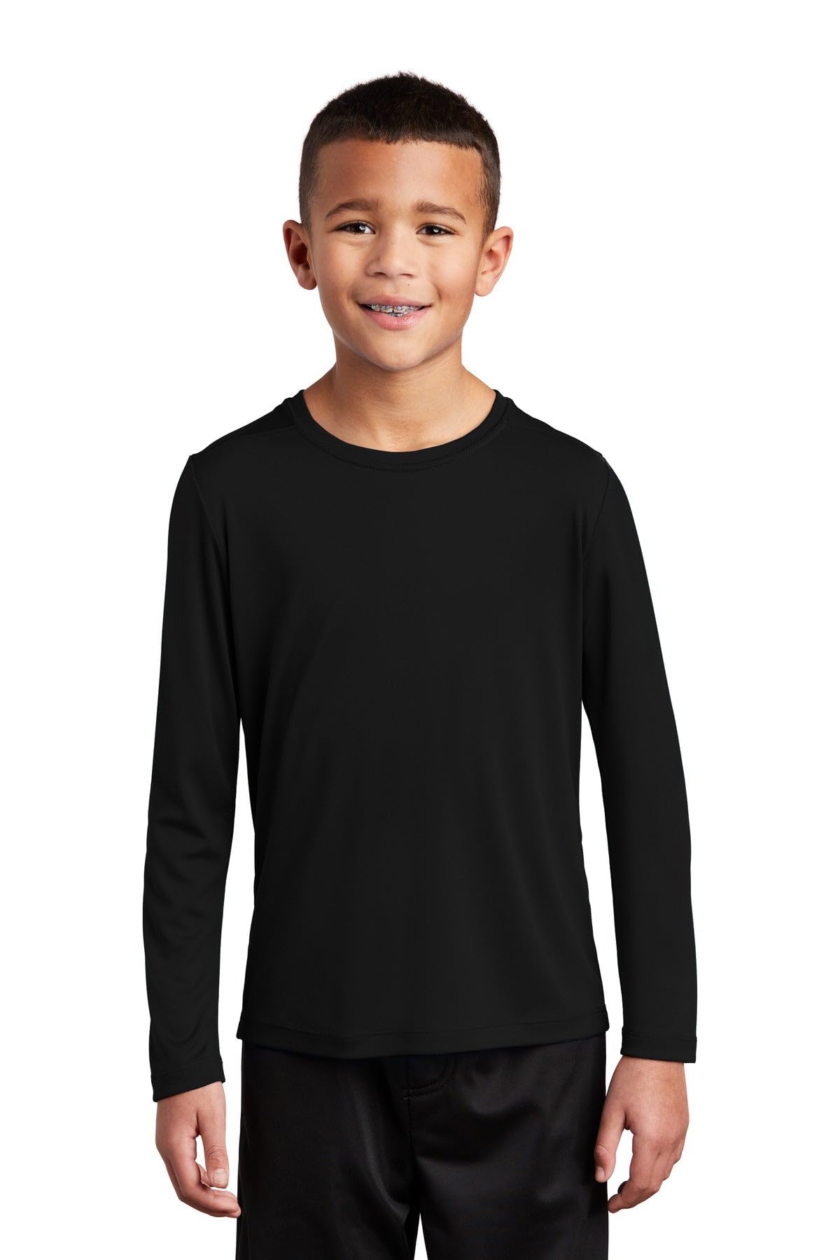 SPORT-TEK Youth Posi-UV Pro Long Sleeve Tee | Athletic Fit T-Shirt for Boys & Girls, Lightweight Summer Clothing with UPF 50 Protection for Kids True Red