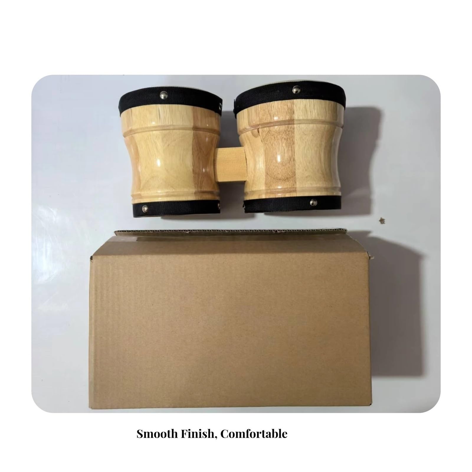Bongos Tambores Bongo de Madera Tamaño Compacto Par Bongos Juego Tambor Portátil Fácil Tocar