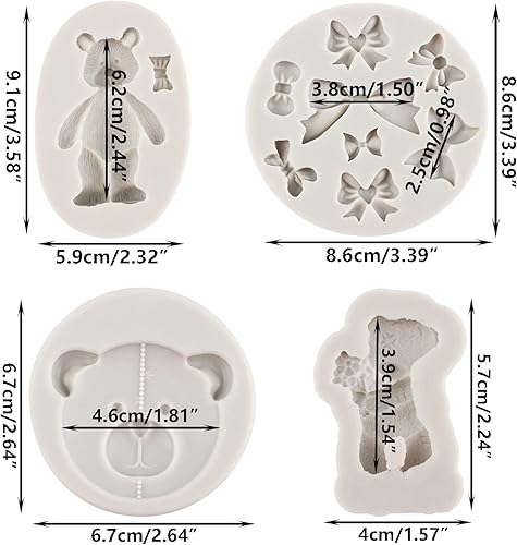 Miniatura 2 de Sijiangmold Moldes de fondant de oso de silicona para oso de peluche, molde de caramelo de chocolate para fiesta de cumpleaños para decoración de