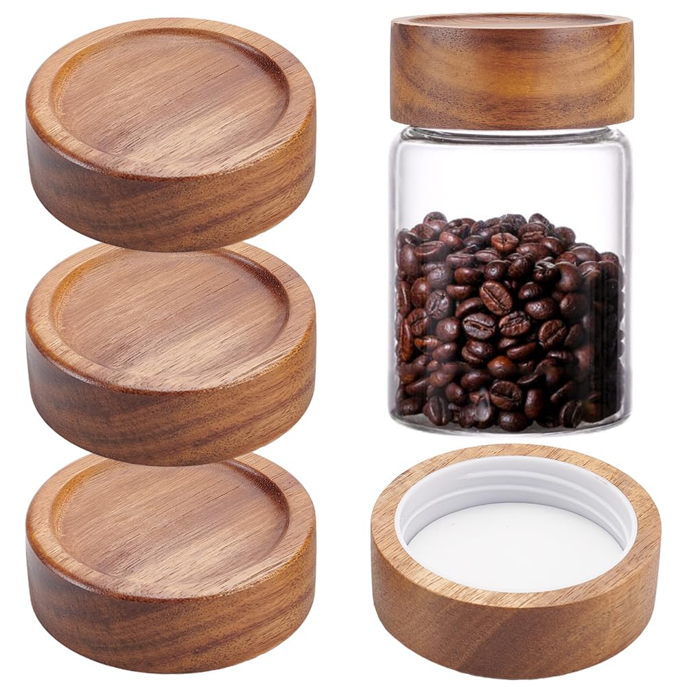 30 Pcs Wooden Jar Lids With Straw Hole - Wide Mouth...