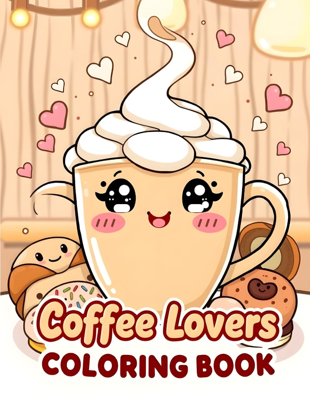 Kawaii Coffee Lovers Coloring Book: 40 Cute Café Animal Scenes with Coffee, Pastries, Desserts & Relaxing Coloring Pages for Teens and Adults