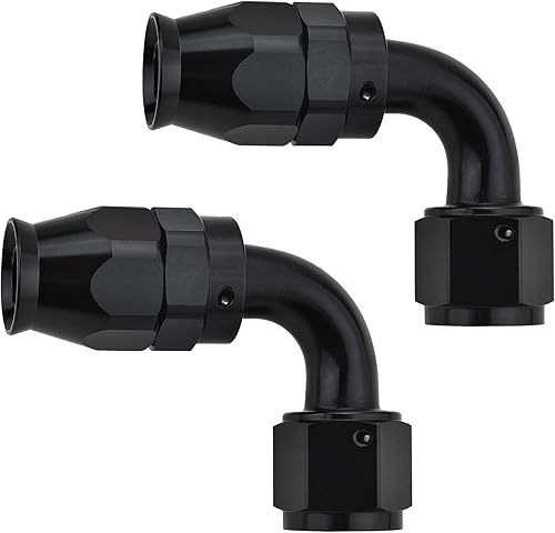 Miniatura 50 de EVIL ENERGY 3AN PTFE manguera extremo montaje 90 grados negro para manguera de PTFE solamente 2PCS
