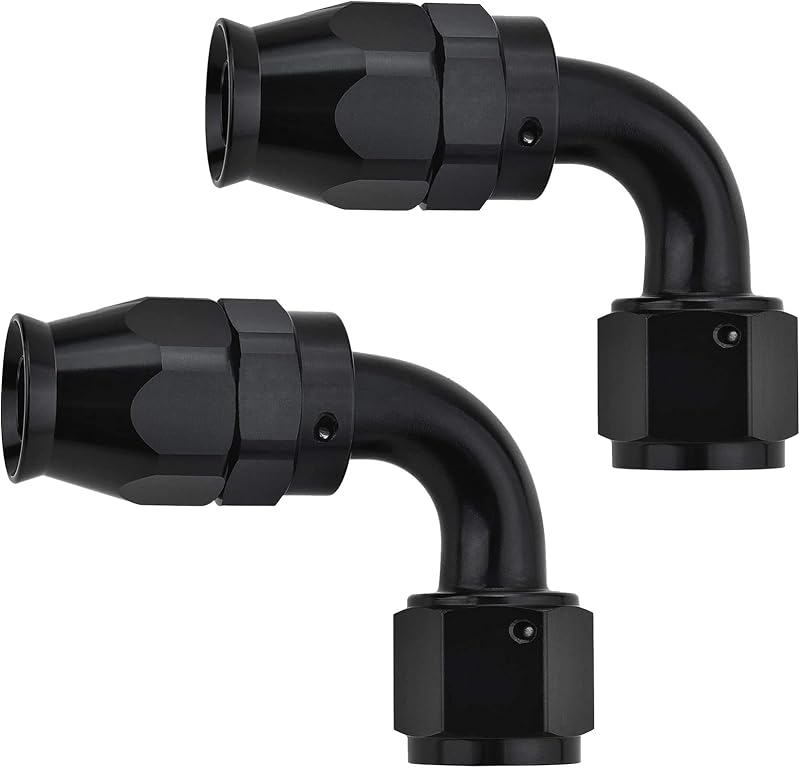 Conector terminal 4AN para mangueira PTFE EVIL ENERGY 90° em alumínio – 2 unidades