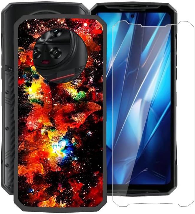 Phone Case for Doogee DK10 (6.67"), with [1 X Tempered Glass Screen Protector], Ultra-Thin Soft Silicone Skin, Black Shockproof Bumper Cover for Doogee DK10 - XT147