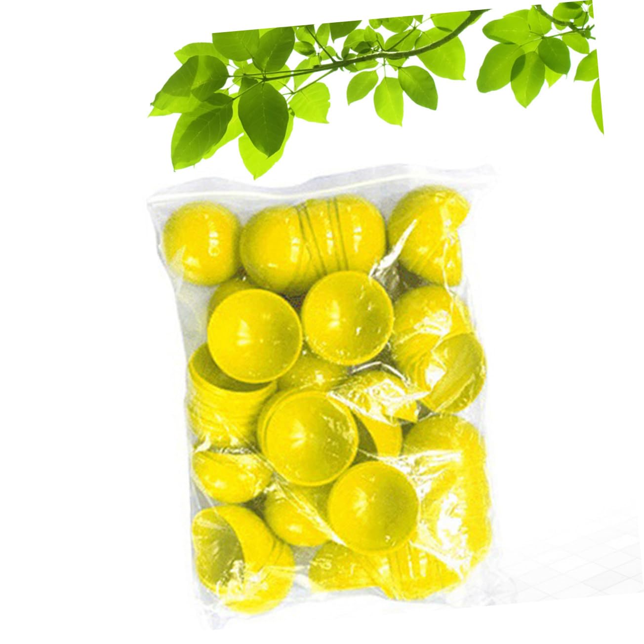 UKCOCO Boules de Loterie Creuses Colorées pour Jeux et Fêtes, Diamètre 40 Mm, Polypropylène Jaune, Lot de 50 Pièces, Activité Ludique et Événementielle pour Garçon et Filles et Adultes