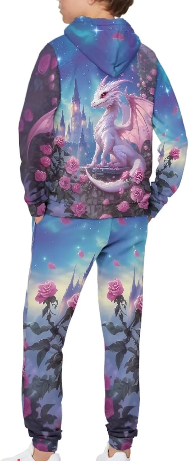 Boys 2 Piece Tracksuit, Hooded Sweatshirt and Jogger Sweatpants Clothing Sets