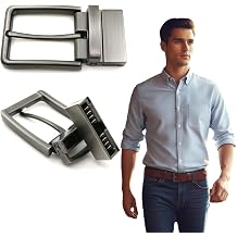 Matte Gray Alloy Clamp Belt Buckle Replacement, Brushed Metal Texture, 1 Pc