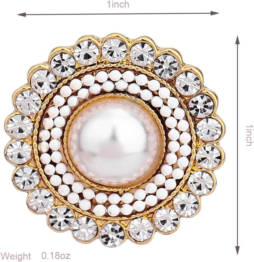 Big Stud Earrings, Cream Dome Pearl,Crystals Rhinestones Art Vintage Earrings with Wedding Style - Image 2