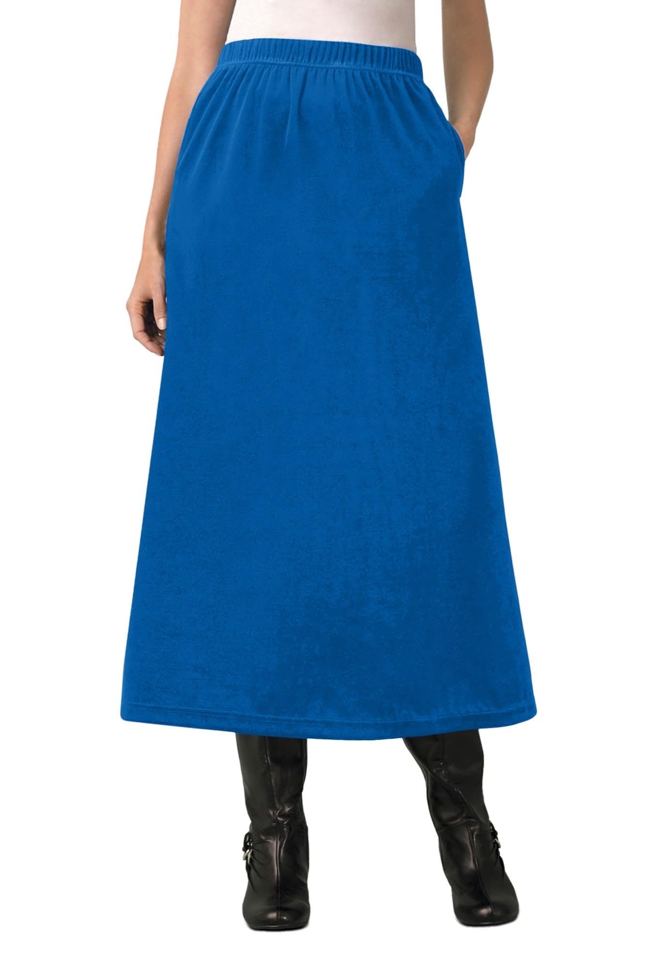 Woman Within Plus Size Velour A-Line Skirt