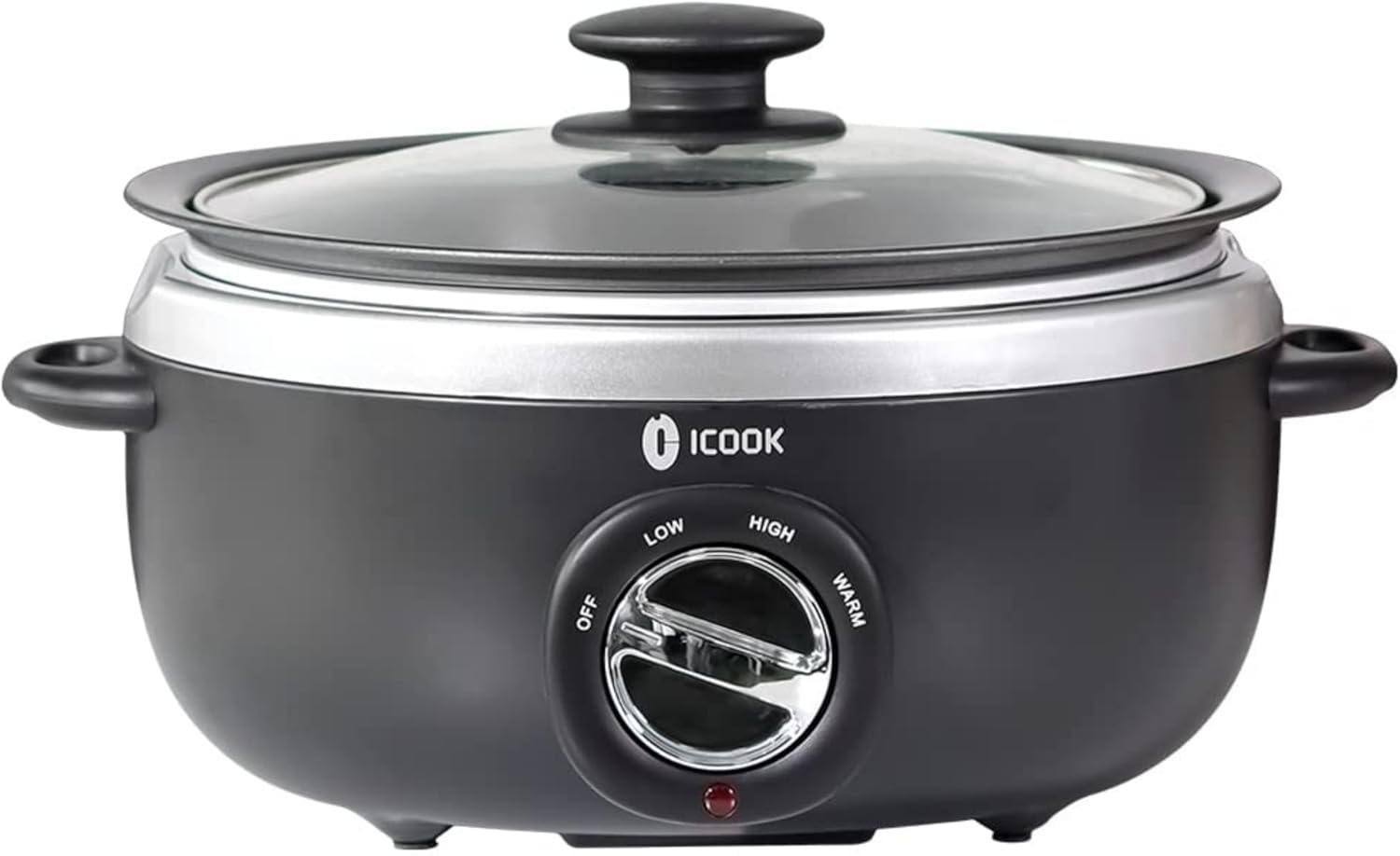 ICOOK 6.5 Quart Slow Cooker, Simmer Pot with Transparent Glass Cover, Cooks Entrees, Adjustable Temp, Sauces, Soups, Roasts, Stews and Dips (Black) ICOOK 6.5 Quart Slow Cooker, Simmer Pot with Transparent Glass Cover, Cooks Entrees, Adjustable Temp, Sauces, Soups, Roasts, Stews and Dips (Black)