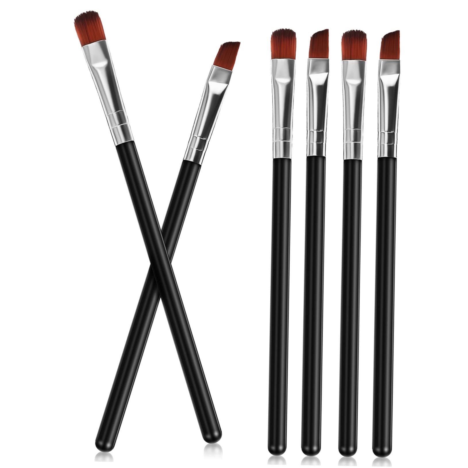 FOMIYES Makeup Tools Set 6 Pcs Eyebrow Brush Set Angled Flat Brushes for Eyebrow Makeup Shaping Hairline Drawing