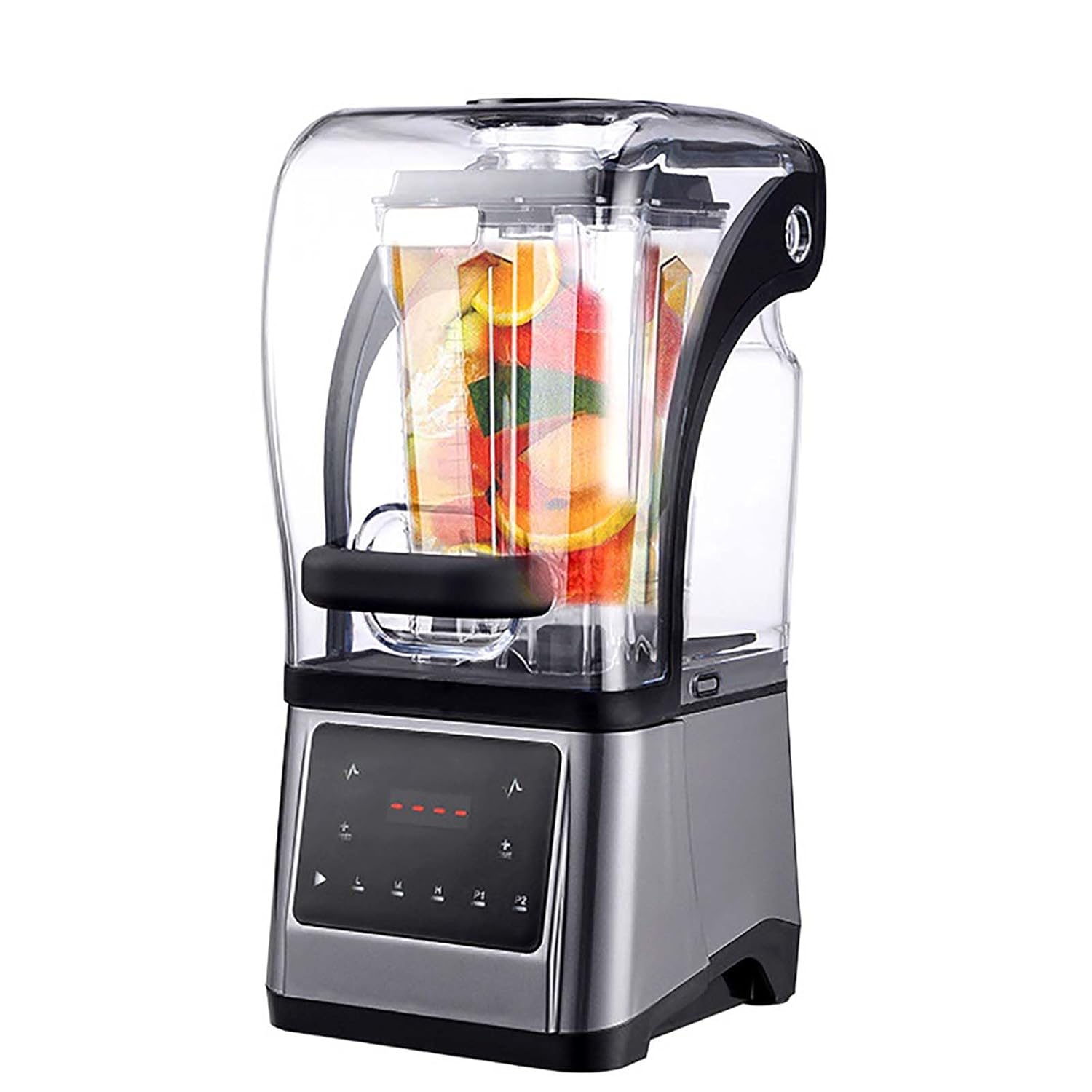 Commercial Blender Smoothie Maker 1 6L Blender with Soundproof Shield With Timing Function Adjustable Speed and Time for