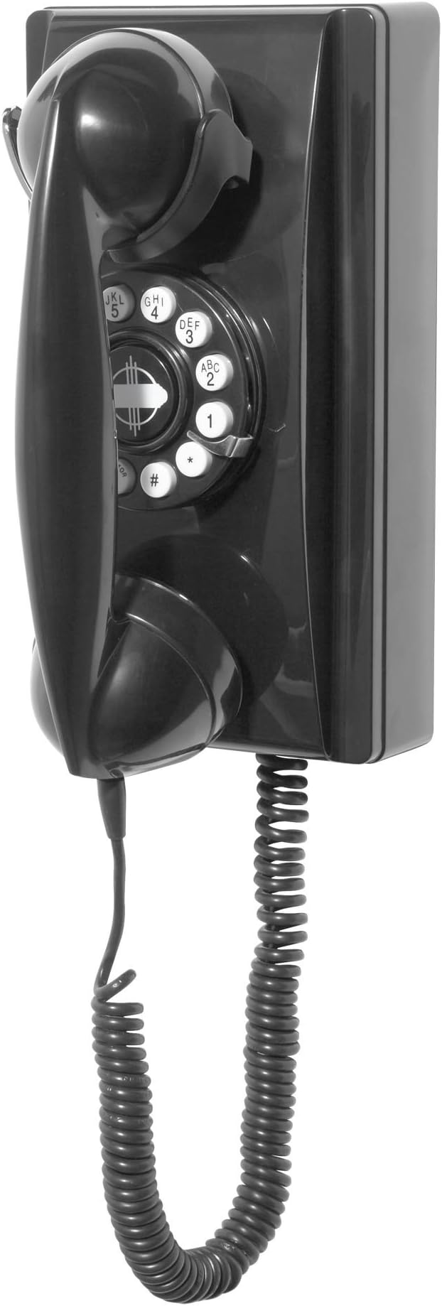 Crosley CR55-BK Wall Phone with Push Button Technology, Black