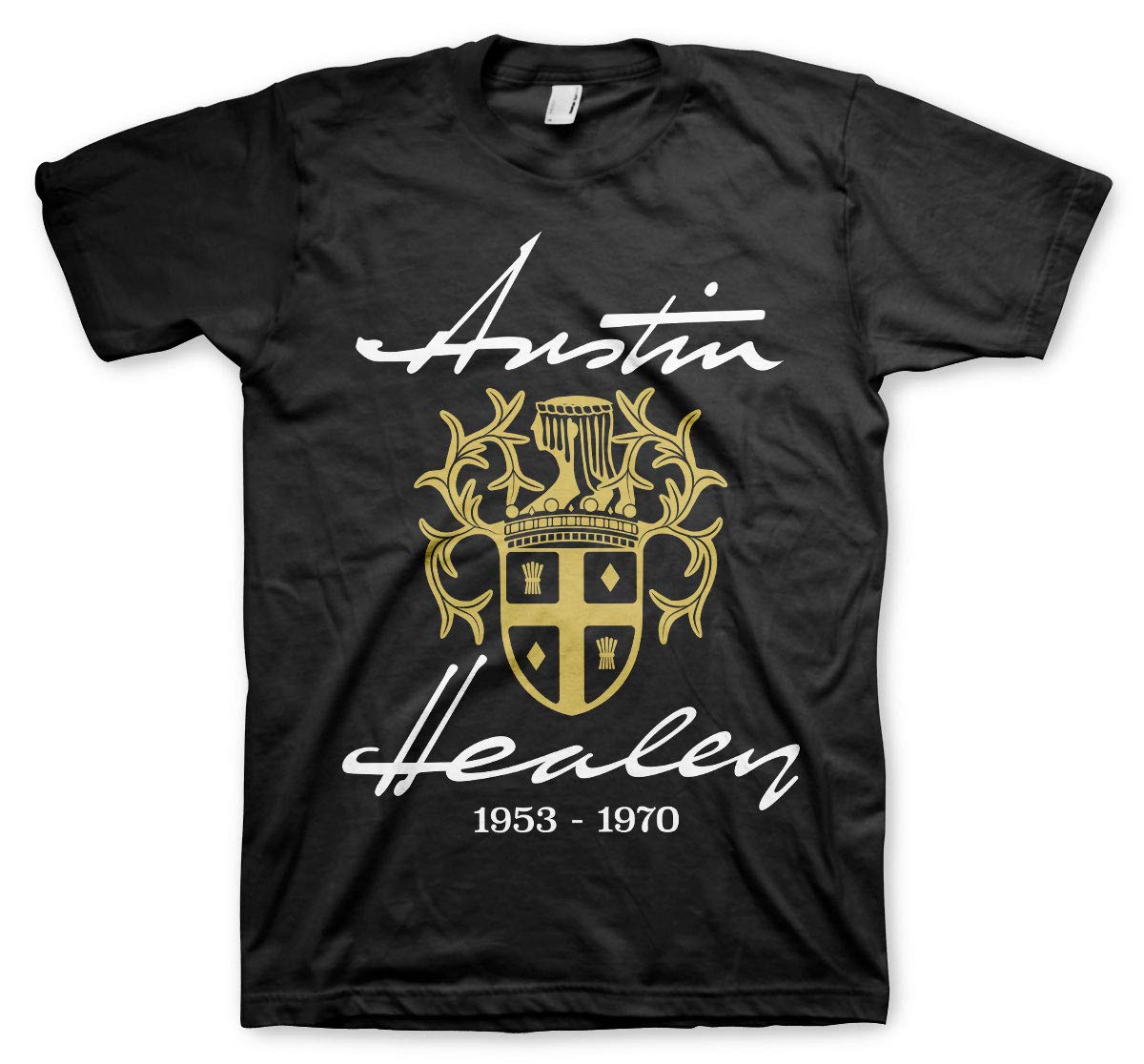 Austin Healey Men's Black Officially Licensed 1953-1970 T-Shirt (Black), L