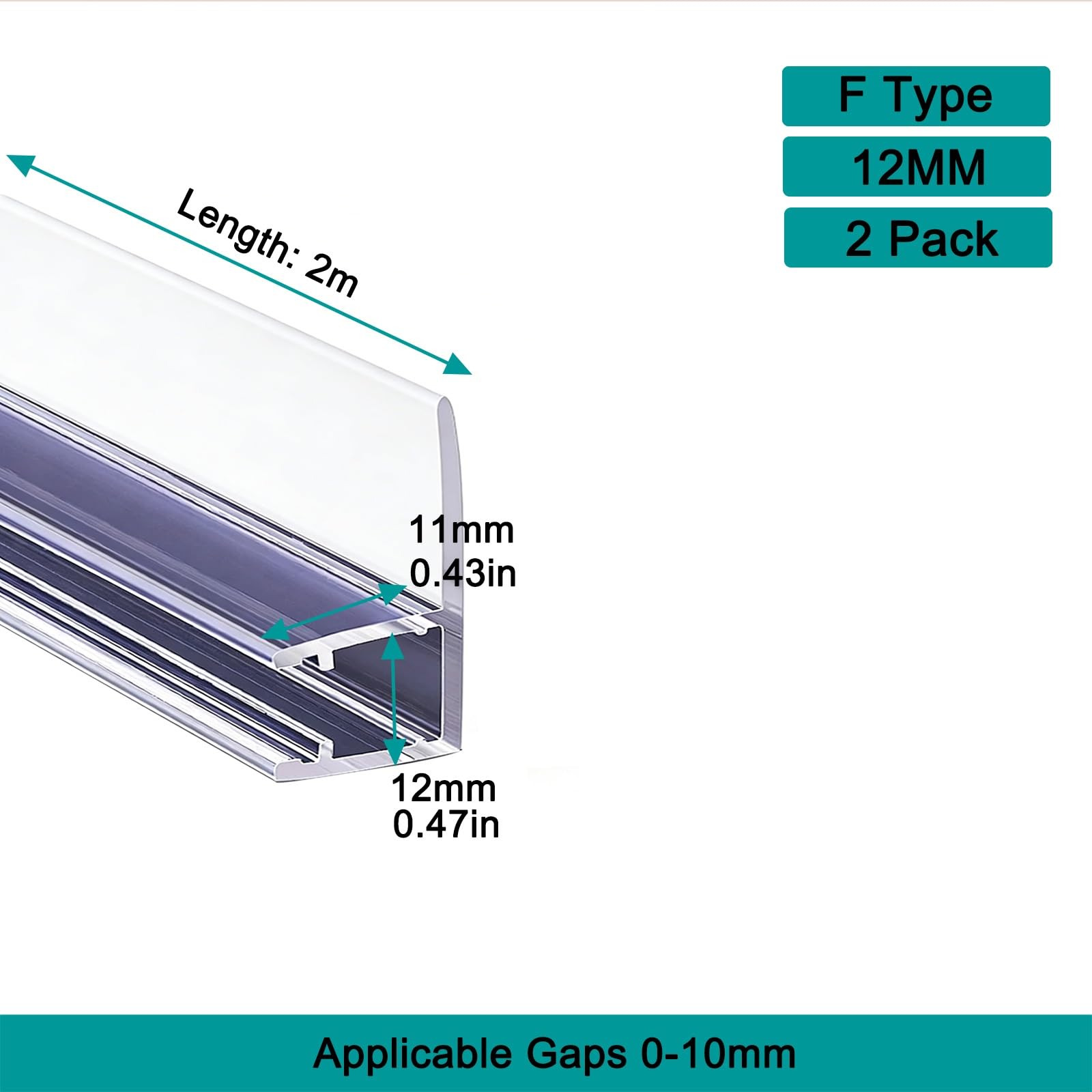 Tira de sellado de puerta de ducha, sello de silicona para recinto de baño, 157.7 pulgadas de longitud, proporciona protección impermeable y reducción de ruido