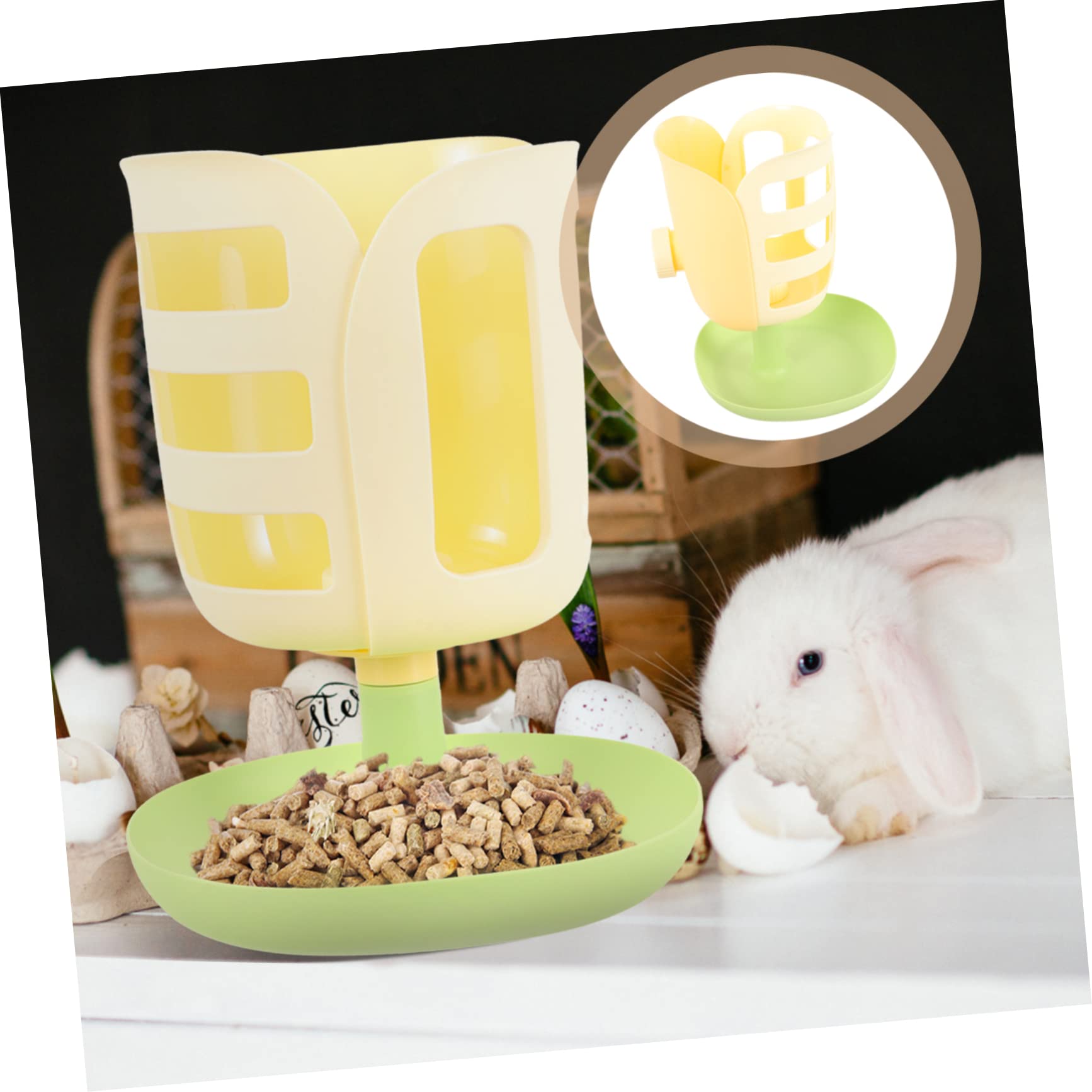 TOYANDONA Supporto Mangiatoia Per Conigli e Porcellini D’india a Forma Di Tulipano in Plastica Pp Resistente, Antispreco e Fissabile in Gabbia Per Alimentazione Ordinata Di Piccoli Animali Domestici