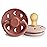 FRIGG Moon Natural Rubber Baby Pacifier | Made in Denmark | BPA-Free (Blush/Powder Blush, 0-6 Months) 2-Pack