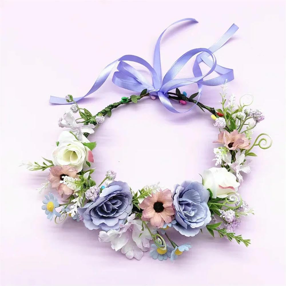 20 piezas guirnalda de rosas de moda para dama de honor, flores, diadema para el cabello, para viajes al aire libre, guirnalda de rendimiento, tocado