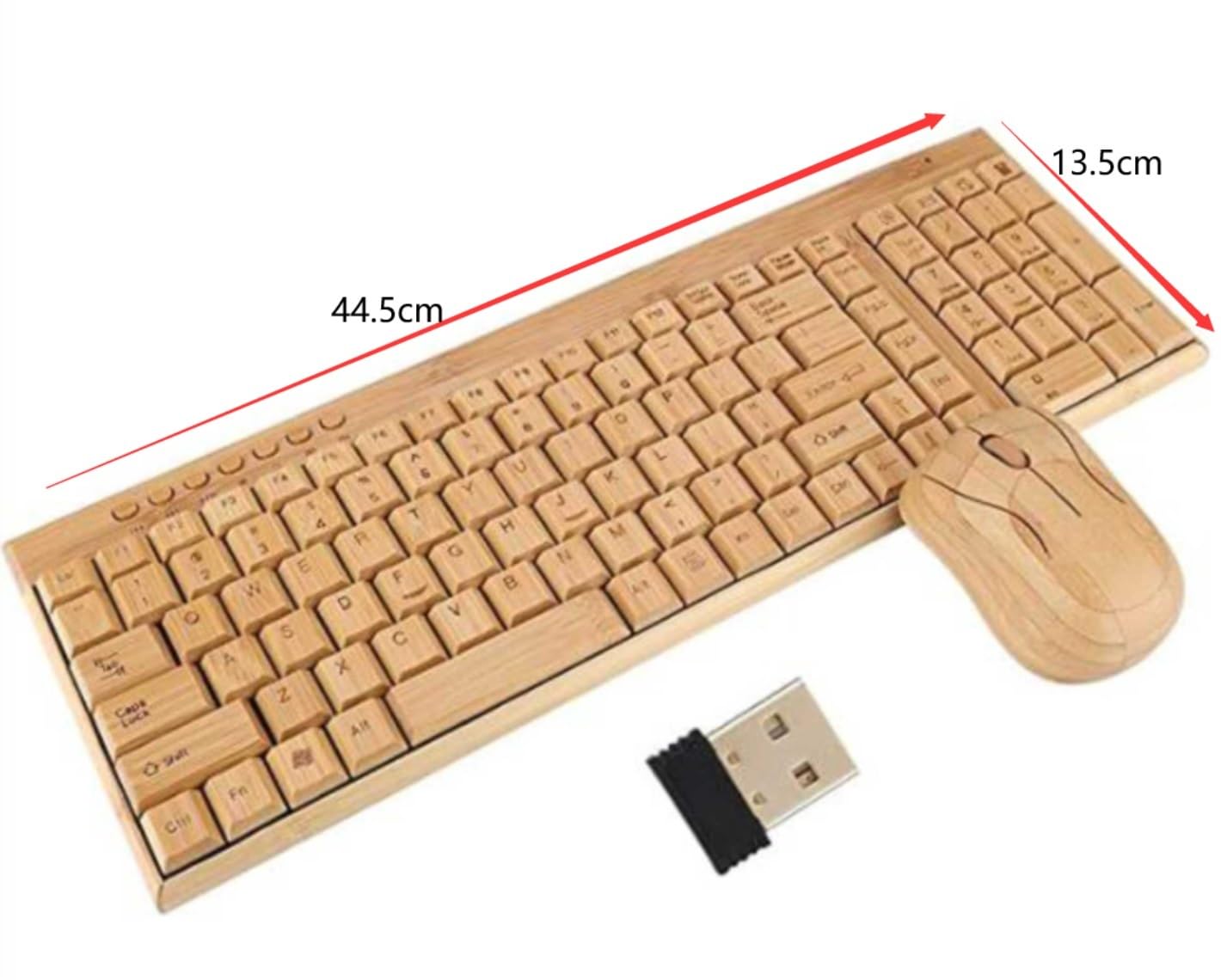 Klawiatura i Mysz do Gier, Bambusowa Klawiatura I Mysz Bambusowa Drewniana Klawiatura I Mysz PC 2,4 GHz Do Laptopa PC Wodoszczelna Klawiatura i Mysz