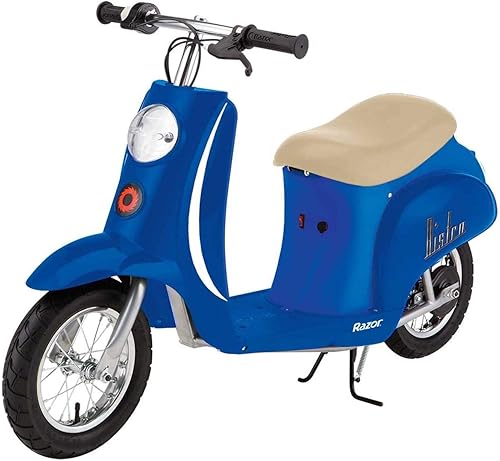 Miniatura 4 de Razor Pocket Mod - Patinete de motor eléctrico en miniatura Euro 24V 250W, color blanco y azul (paquete de 2) - Velocidades de hasta 15 MPH