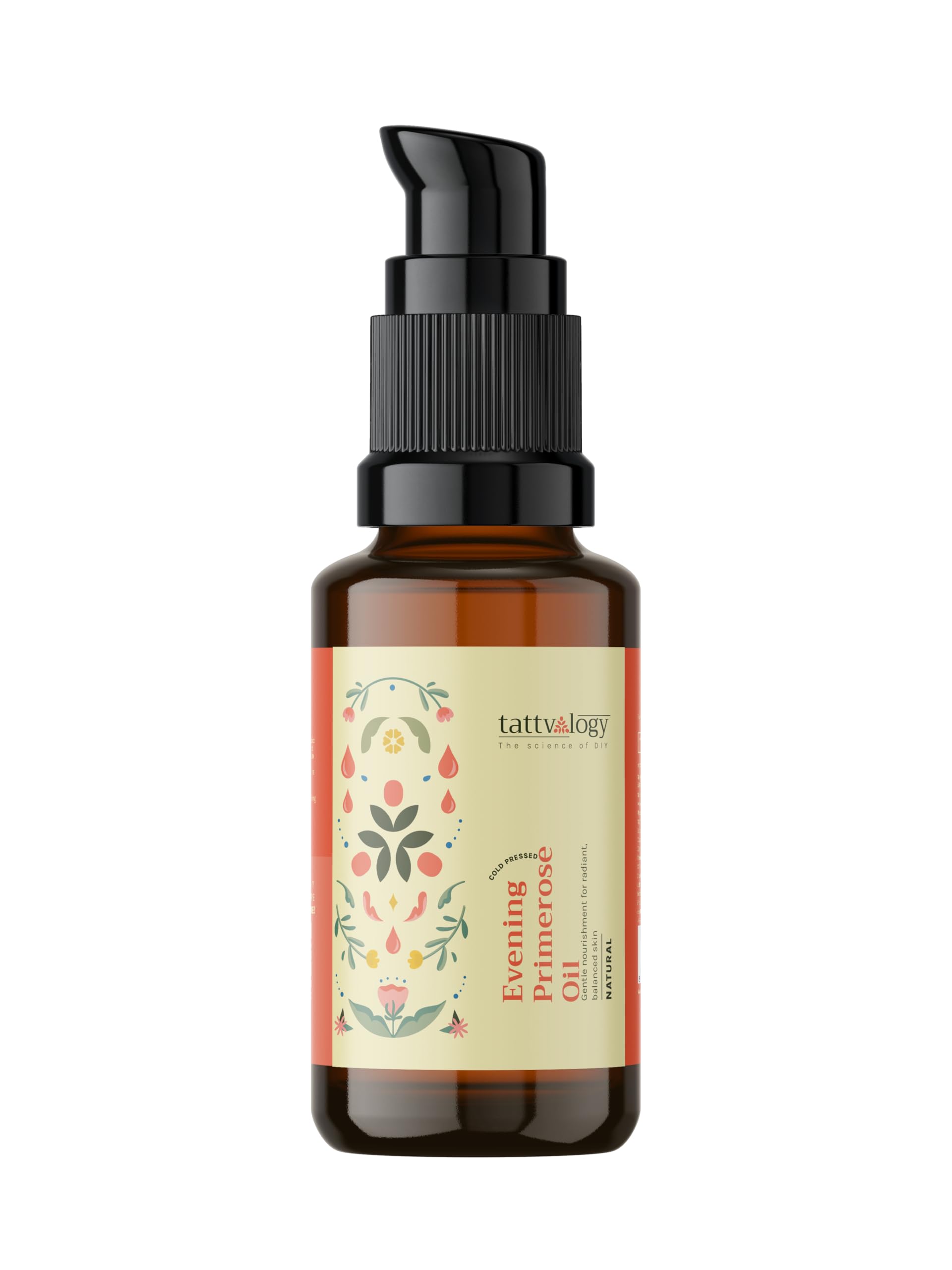 Tattvalogy Evening Primrose Carrier Oil | Cold Pressed Oil of Evening Primrose | Treats Atopic Dermatitis, Sun Damage, Signs of Aging | For Hair & Skin (15ml)